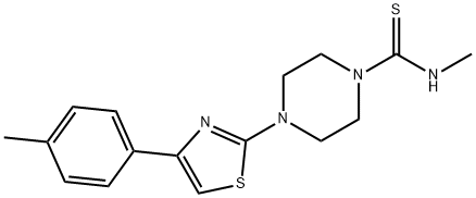 1-Piperazinecarbothioamide,N-methyl-4-[4-(4-methylphenyl)-2-thiazolyl]-(9CI) Structure