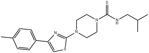 1-Piperazinecarbothioamide,4-[4-(4-methylphenyl)-2-thiazolyl]-N-(2-methylpropyl)-(9CI),606087-77-8,结构式