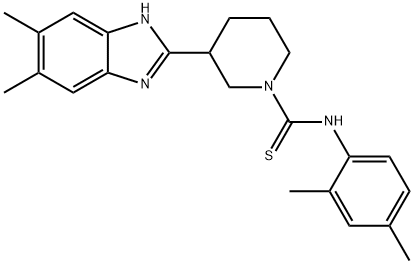 1-Piperidinecarbothioamide,3-(5,6-dimethyl-1H-benzimidazol-2-yl)-N-(2,4-dimethylphenyl)-(9CI) Struktur