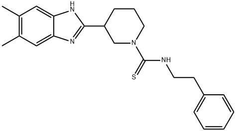 1-Piperidinecarbothioamide,3-(5,6-dimethyl-1H-benzimidazol-2-yl)-N-(2-phenylethyl)-(9CI),606089-33-2,结构式