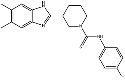 1-Piperidinecarbothioamide,3-(5,6-dimethyl-1H-benzimidazol-2-yl)-N-(4-fluorophenyl)-(9CI)|