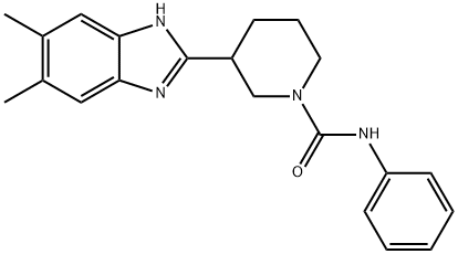 1-Piperidinecarboxamide,3-(5,6-dimethyl-1H-benzimidazol-2-yl)-N-phenyl-(9CI) Structure