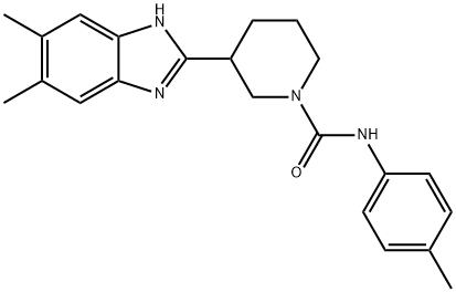 1-Piperidinecarboxamide,3-(5,6-dimethyl-1H-benzimidazol-2-yl)-N-(4-methylphenyl)-(9CI) Structure