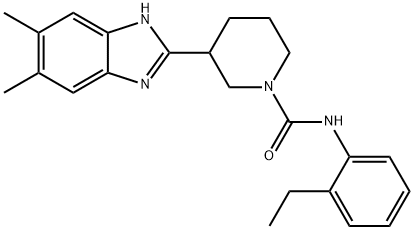 1-Piperidinecarboxamide,3-(5,6-dimethyl-1H-benzimidazol-2-yl)-N-(2-ethylphenyl)-(9CI) Structure