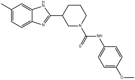 1-Piperidinecarbothioamide,N-(4-methoxyphenyl)-3-(5-methyl-1H-benzimidazol-2-yl)-(9CI),606090-18-0,结构式