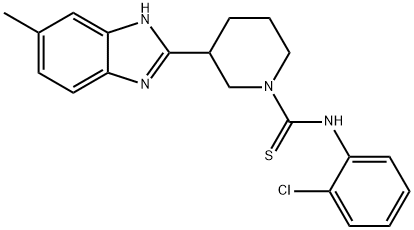 1-Piperidinecarbothioamide,N-(2-chlorophenyl)-3-(5-methyl-1H-benzimidazol-2-yl)-(9CI) 化学構造式