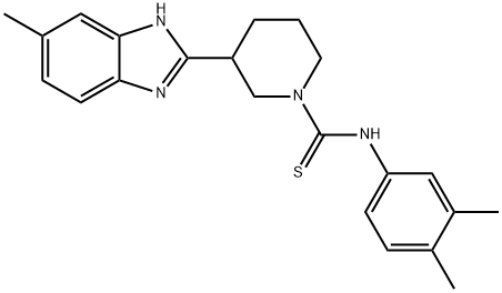 1-Piperidinecarbothioamide,N-(3,4-dimethylphenyl)-3-(5-methyl-1H-benzimidazol-2-yl)-(9CI)|