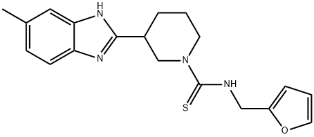 1-Piperidinecarbothioamide,N-(2-furanylmethyl)-3-(5-methyl-1H-benzimidazol-2-yl)-(9CI) Struktur