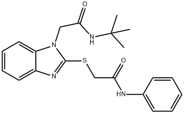 1H-Benzimidazole-1-acetamide,N-(1,1-dimethylethyl)-2-[[2-oxo-2-(phenylamino)ethyl]thio]-(9CI) Structure