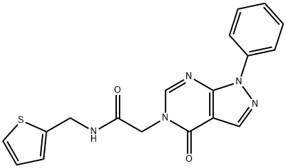 5H-Pyrazolo[3,4-d]pyrimidine-5-acetamide,1,4-dihydro-4-oxo-1-phenyl-N-(2-thienylmethyl)-(9CI) 结构式