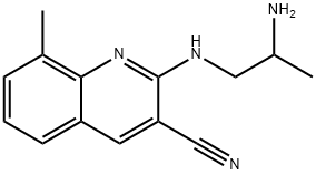 3-Quinolinecarbonitrile,2-[(2-aminopropyl)amino]-8-methyl-(9CI) Structure
