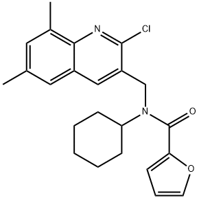 2-Furancarboxamide,N-[(2-chloro-6,8-dimethyl-3-quinolinyl)methyl]-N-cyclohexyl-(9CI) Structure