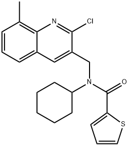 2-Thiophenecarboxamide,N-[(2-chloro-8-methyl-3-quinolinyl)methyl]-N-cyclohexyl-(9CI) Structure