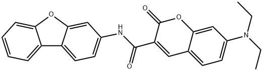 2H-1-Benzopyran-3-carboxamide,N-3-dibenzofuranyl-7-(diethylamino)-2-oxo-(9CI),606096-30-4,结构式