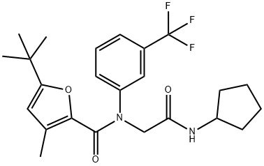 2-Furancarboxamide,N-[2-(cyclopentylamino)-2-oxoethyl]-5-(1,1-dimethylethyl)-3-methyl-N-[3-(trifluoromethyl)phenyl]-(9CI)|