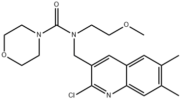 4-Morpholinecarboxamide,N-[(2-chloro-6,7-dimethyl-3-quinolinyl)methyl]-N-(2-methoxyethyl)-(9CI),606102-48-1,结构式