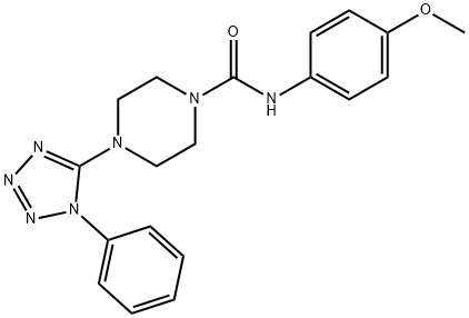 1-Piperazinecarboxamide,N-(4-methoxyphenyl)-4-(1-phenyl-1H-tetrazol-5-yl)-(9CI) Struktur