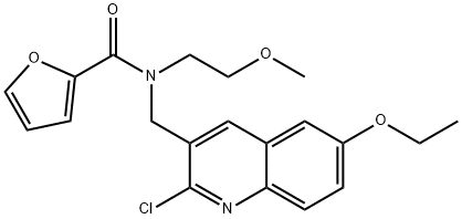 2-Furancarboxamide,N-[(2-chloro-6-ethoxy-3-quinolinyl)methyl]-N-(2-methoxyethyl)-(9CI) Struktur