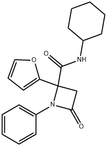 2-Azetidinecarboxamide,N-cyclohexyl-2-(2-furanyl)-4-oxo-1-phenyl-(9CI) Structure