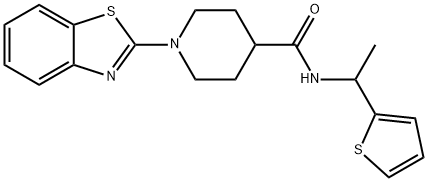4-Piperidinecarboxamide,1-(2-benzothiazolyl)-N-[1-(2-thienyl)ethyl]-(9CI) Structure
