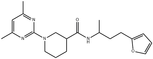 3-Piperidinecarboxamide,1-(4,6-dimethyl-2-pyrimidinyl)-N-[3-(2-furanyl)-1-methylpropyl]-(9CI) Structure