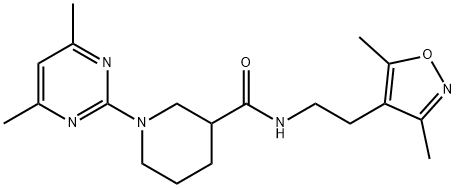 3-Piperidinecarboxamide,N-[2-(3,5-dimethyl-4-isoxazolyl)ethyl]-1-(4,6-dimethyl-2-pyrimidinyl)-(9CI) Structure