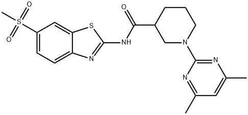 3-Piperidinecarboxamide,1-(4,6-dimethyl-2-pyrimidinyl)-N-[6-(methylsulfonyl)-2-benzothiazolyl]-(9CI) Structure