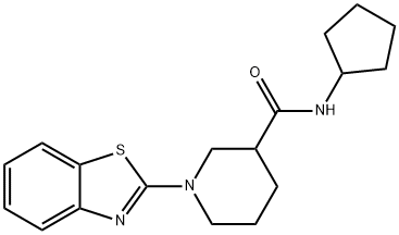 3-Piperidinecarboxamide,1-(2-benzothiazolyl)-N-cyclopentyl-(9CI) Structure