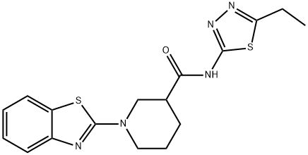 3-Piperidinecarboxamide,1-(2-benzothiazolyl)-N-(5-ethyl-1,3,4-thiadiazol-2-yl)-(9CI) Struktur