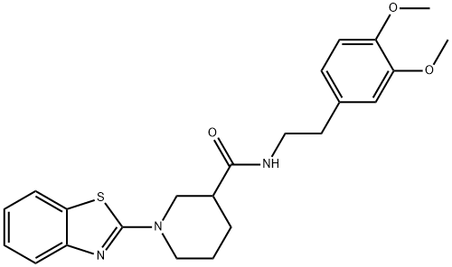 3-Piperidinecarboxamide,1-(2-benzothiazolyl)-N-[2-(3,4-dimethoxyphenyl)ethyl]-(9CI) Structure