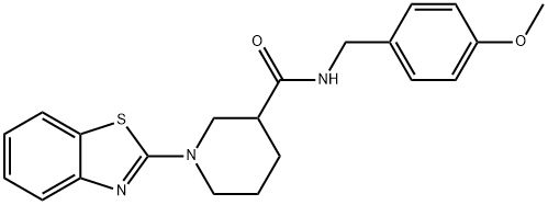 3-Piperidinecarboxamide,1-(2-benzothiazolyl)-N-[(4-methoxyphenyl)methyl]-(9CI),606107-00-0,结构式