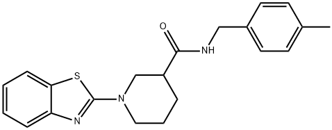 3-Piperidinecarboxamide,1-(2-benzothiazolyl)-N-[(4-methylphenyl)methyl]-(9CI),606107-02-2,结构式