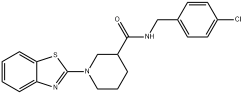 3-Piperidinecarboxamide,1-(2-benzothiazolyl)-N-[(4-chlorophenyl)methyl]-(9CI),606107-04-4,结构式