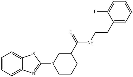 3-Piperidinecarboxamide,1-(2-benzothiazolyl)-N-[2-(2-fluorophenyl)ethyl]-(9CI) Struktur