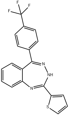 1H-1,3,4-Benzotriazepine,2-(2-thienyl)-5-[4-(trifluoromethyl)phenyl]-(9CI),606107-81-7,结构式