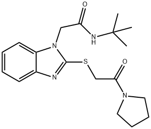 1H-Benzimidazole-1-acetamide,N-(1,1-dimethylethyl)-2-[[2-oxo-2-(1-pyrrolidinyl)ethyl]thio]-(9CI)|