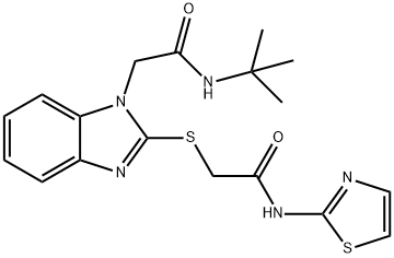1H-Benzimidazole-1-acetamide,N-(1,1-dimethylethyl)-2-[[2-oxo-2-(2-thiazolylamino)ethyl]thio]-(9CI)|