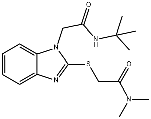 1H-Benzimidazole-1-acetamide,2-[[2-(dimethylamino)-2-oxoethyl]thio]-N-(1,1-dimethylethyl)-(9CI),606109-17-5,结构式