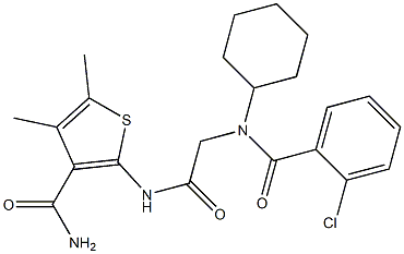 3-Thiophenecarboxamide,2-[[[(2-chlorobenzoyl)cyclohexylamino]acetyl]amino]-4,5-dimethyl-(9CI) Structure