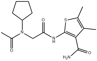 3-Thiophenecarboxamide,2-[[(acetylcyclopentylamino)acetyl]amino]-4,5-dimethyl-(9CI) 化学構造式