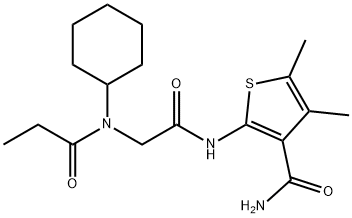 3-Thiophenecarboxamide,2-[[[cyclohexyl(1-oxopropyl)amino]acetyl]amino]-4,5-dimethyl-(9CI),606109-95-9,结构式