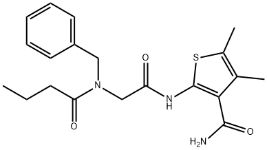 3-Thiophenecarboxamide,4,5-dimethyl-2-[[[(1-oxobutyl)(phenylmethyl)amino]acetyl]amino]-(9CI) 结构式