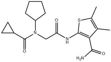 3-Thiophenecarboxamide,2-[[[cyclopentyl(cyclopropylcarbonyl)amino]acetyl]amino]-4,5-dimethyl-(9CI) Structure