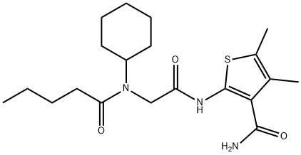 3-Thiophenecarboxamide,2-[[[cyclohexyl(1-oxopentyl)amino]acetyl]amino]-4,5-dimethyl-(9CI) Structure
