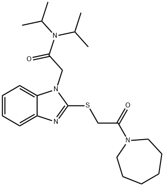 1H-Benzimidazole-1-acetamide,2-[[2-(hexahydro-1H-azepin-1-yl)-2-oxoethyl]thio]-N,N-bis(1-methylethyl)-(9CI),606110-98-9,结构式