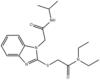 1H-Benzimidazole-1-acetamide,2-[[2-(diethylamino)-2-oxoethyl]thio]-N-(1-methylethyl)-(9CI),606111-14-2,结构式