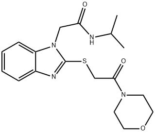 606111-30-2 1H-Benzimidazole-1-acetamide,N-(1-methylethyl)-2-[[2-(4-morpholinyl)-2-oxoethyl]thio]-(9CI)