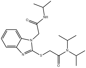 1H-Benzimidazole-1-acetamide,2-[[2-[bis(1-methylethyl)amino]-2-oxoethyl]thio]-N-(1-methylethyl)-(9CI) Struktur