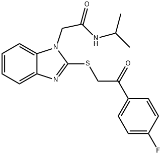 1H-Benzimidazole-1-acetamide,2-[[2-(4-fluorophenyl)-2-oxoethyl]thio]-N-(1-methylethyl)-(9CI),606111-46-0,结构式