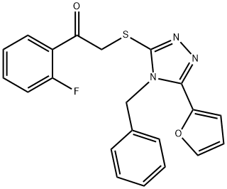 Ethanone,1-(2-fluorophenyl)-2-[[5-(2-furanyl)-4-(phenylmethyl)-4H-1,2,4-triazol-3-yl]thio]-(9CI) Struktur